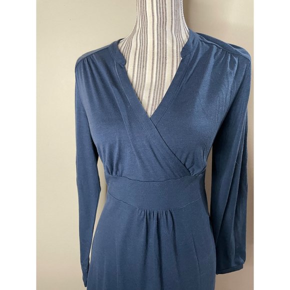 Eddie Bauer Empress Semi Pleated Fit and Flare Dress Blue Size M Petite - Picture 3 of 12